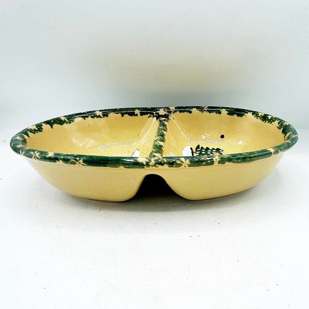 Country Snowman Stoneware Divided‎ Dish by LTD Commodities, Inc